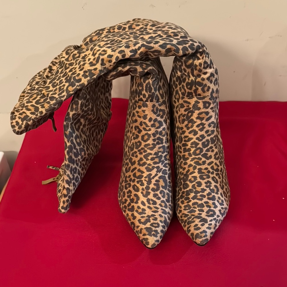 Leopard Print Heeled Boots